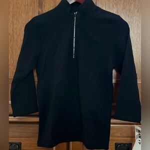 NWT KiKit Quarter Zip Rhinestone Zipper 3/4 Sleeve Casual Top